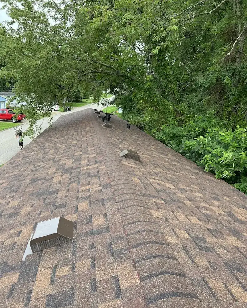 Close-up of Gutter & Downspout Repair work by All American Home Improvement in Reed